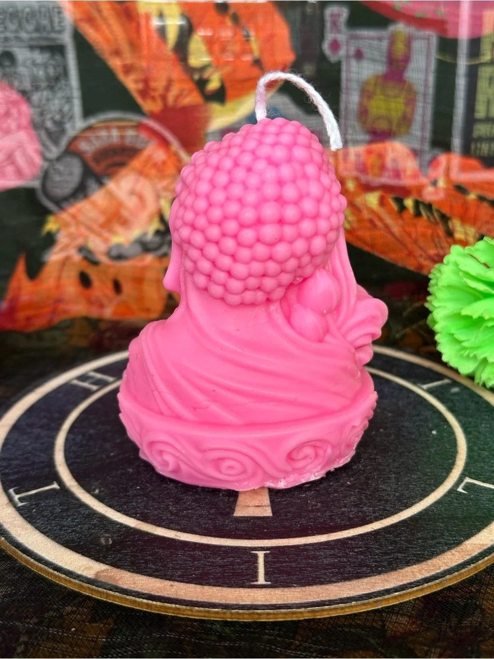 Handmade Pink Buddha Lotus Candle – Spiritual Meditation Decor